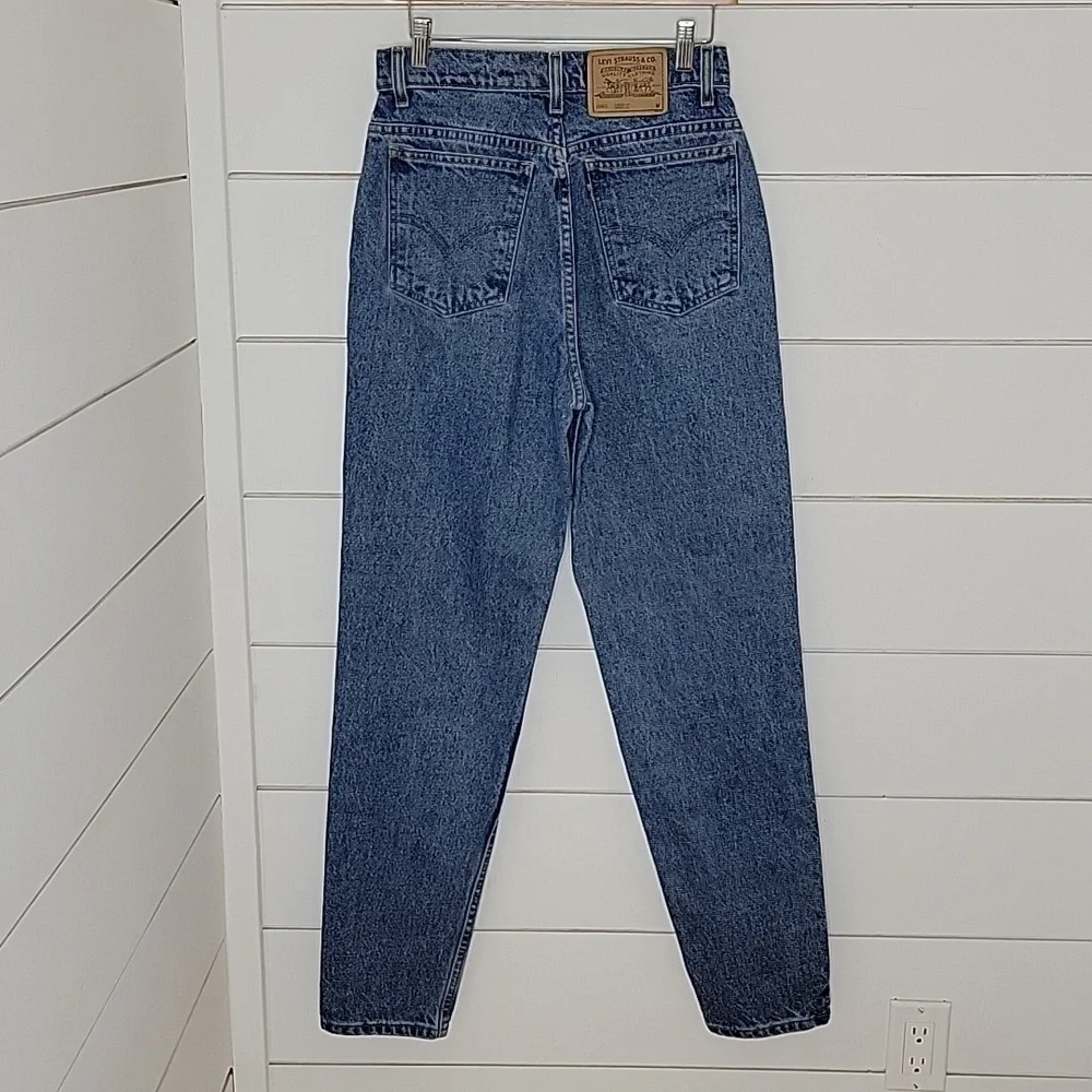 VINTAGE 90s Levi's 921 tapered leg size 10 medium blue wash denim jeans - Picture 2 of 5